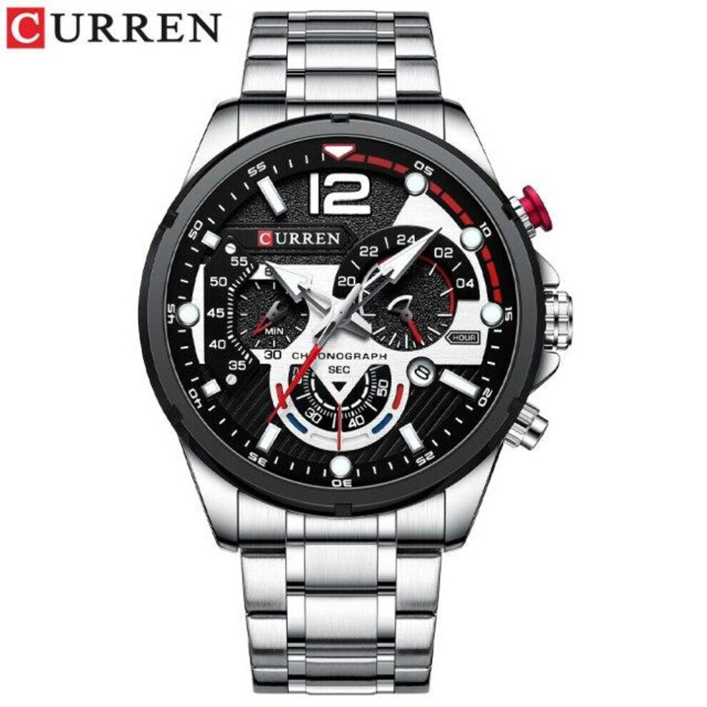 Maxpower (White) Curren New Green Mens Watches Top Brand Luxury Stainless Steel Quartz Watch Men Sport Date Male Clock Waterproof Wristwatch 8395 White,Green