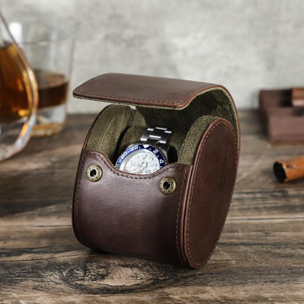 Maxpower (1 Slot) Contacts Family Genuine Leather Men Watch Case Luxury Designer 1/2/3/4 Slots Egg-Shaped Watch Box Women Watches Travel Watch Bags
