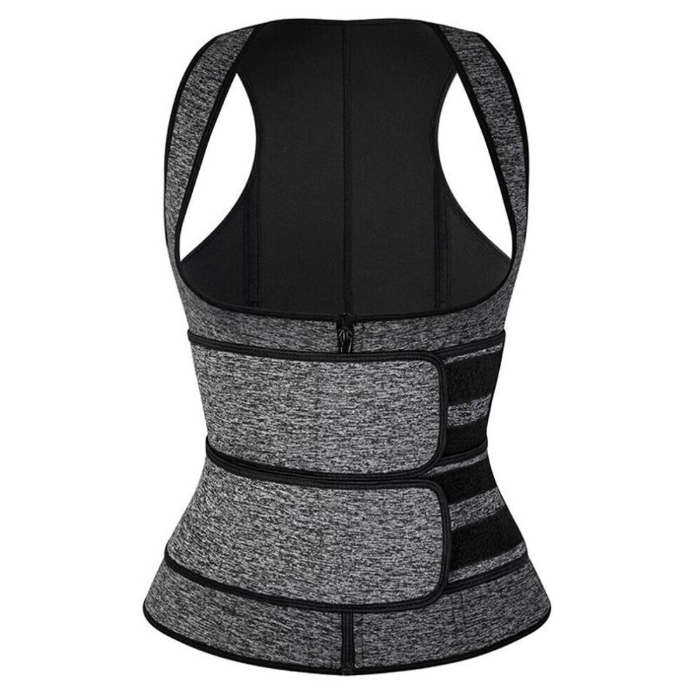 Maxpower (, Xl) Women Compression Vest Sauna Sweat Suit Waist Trainer Belt Slimming Shirt Shaper Workout Tank Tops Grey