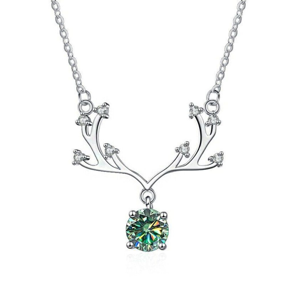 (blue,green, 1 Carat) Bague Ringen Excellent Cut 1 Ct Affordable Moissanite Pendant For Women 925 Silver Diamond Necklace For Girlfriend Birthday Gift