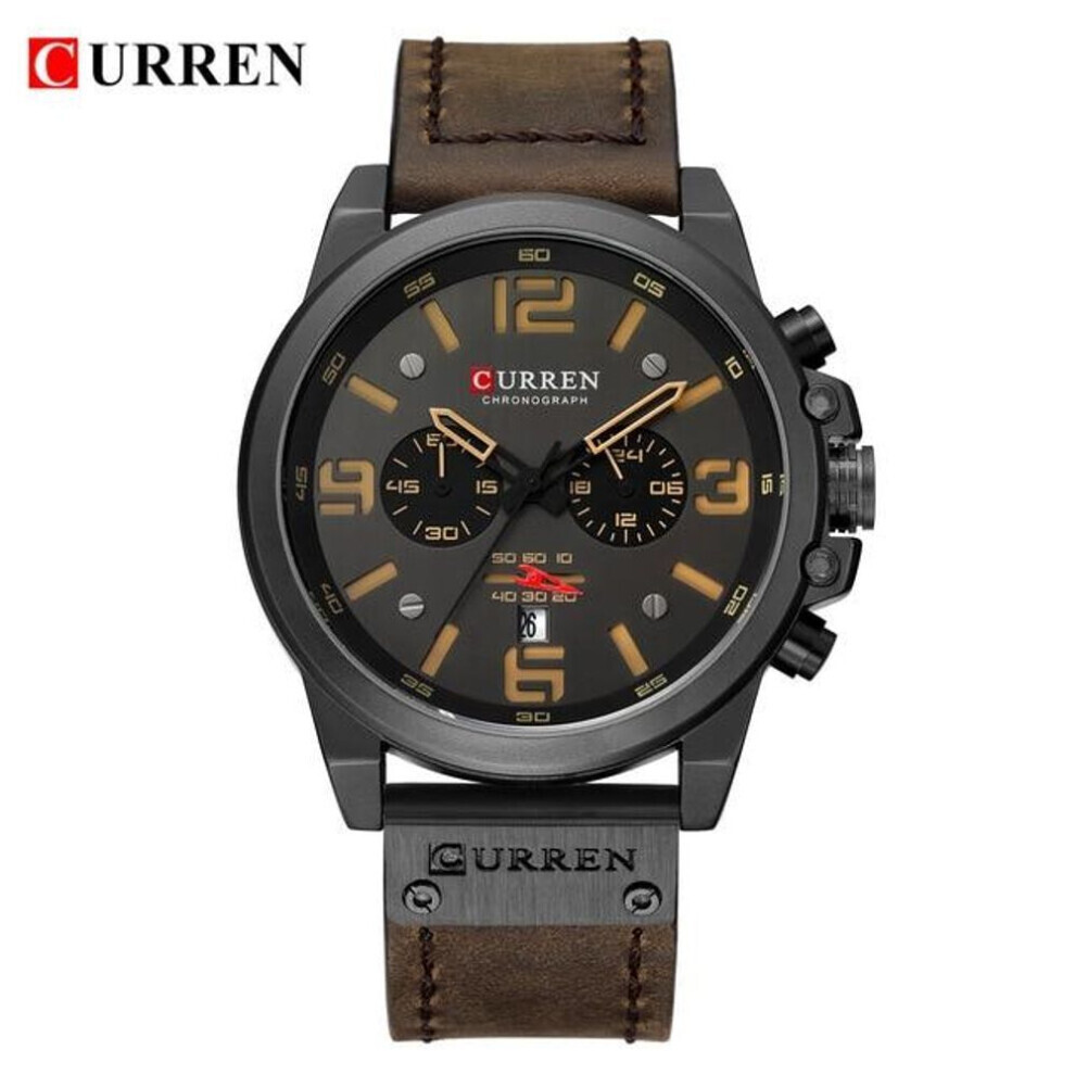 (black) Men Watches Curren Top Brand Luxury Quartz Mens Wristwatches Leather Military Date Male Clock 8314-image-OPC-PG8K89Q-NEW