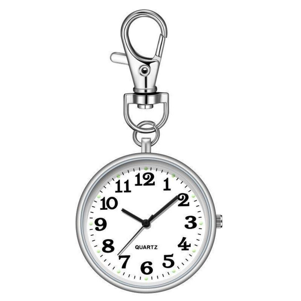 (silver, keychain, large digital) "children&apos;s Digital Pocket Watch For Exams - Large Keychain, Clear Display, Quartz Movement"