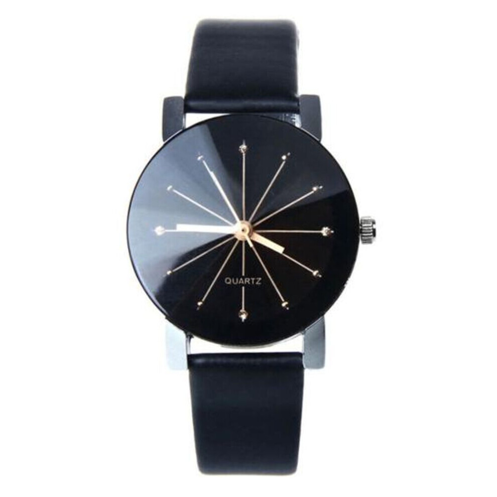 Maxpower (As The Picture) Fashion Women Alloy Faux Leather Watches Quartz Sports Dress Wrist Watch