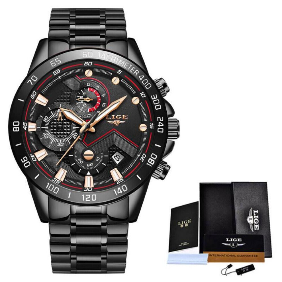 Maxpower (Black Gold) Lige Luxury Fashion Sports Chronograph Quartz Men Watch Black,Gold