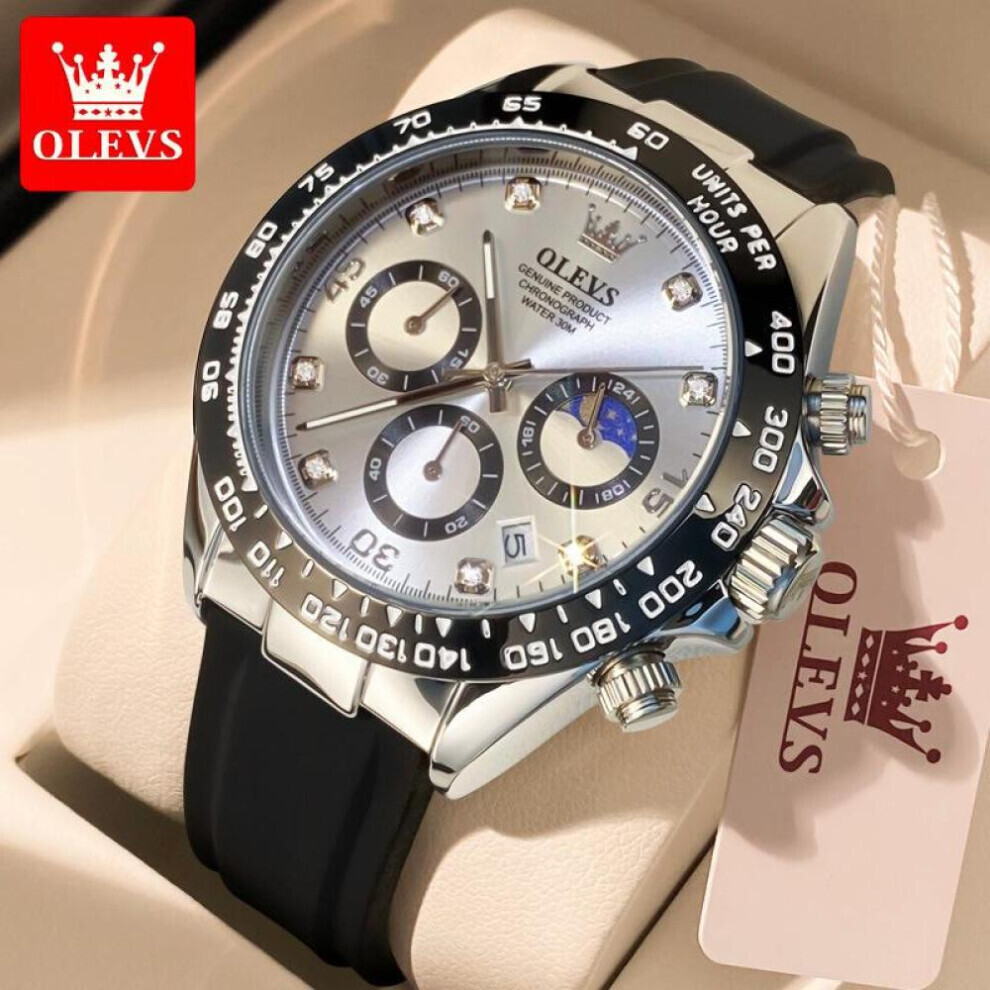 Maxpower (White) Olevs Luxury Men Watch Quartz Man Watches Waterproof Luminous Top Brand Watch For Men Date Chronograph Sport Wristwatch White