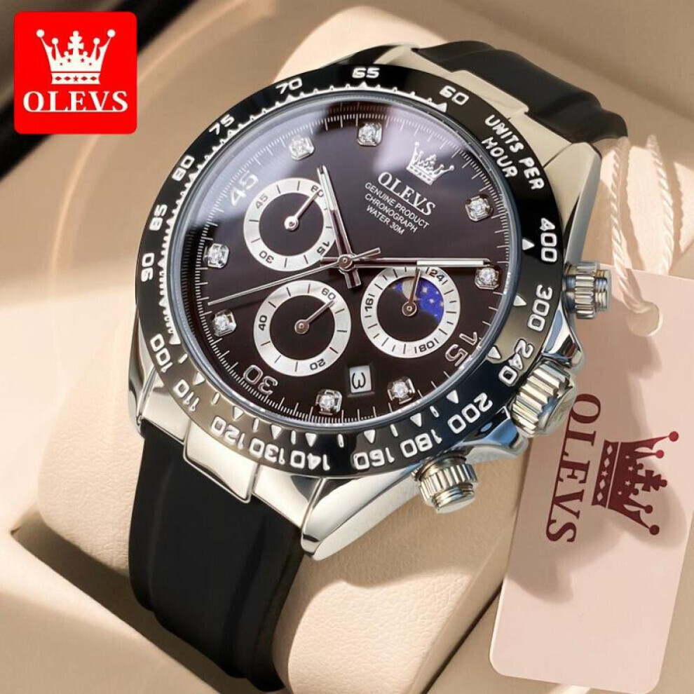 (black) Olevs Luxury Men Watch Quartz Man Watches Waterproof Luminous Top Brand Watch For Men Date Chronograph Sport Wristwatch