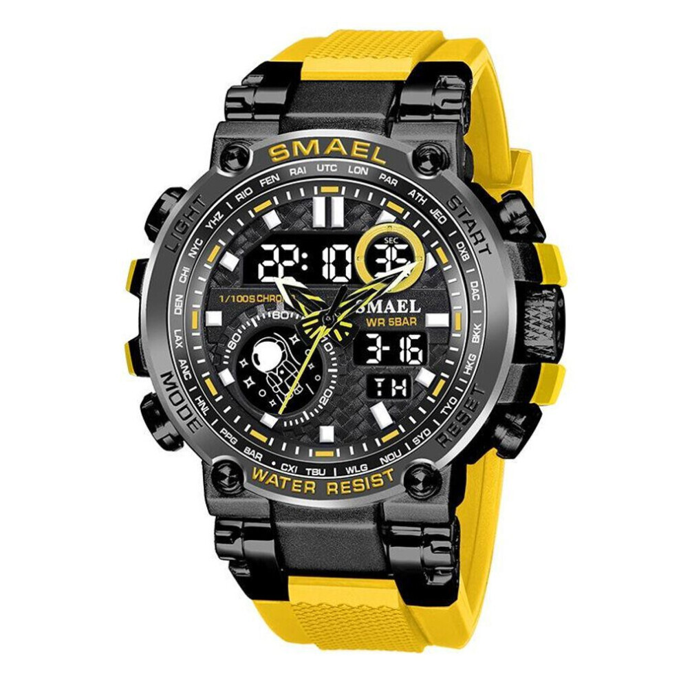 (yellow, With Package) Smael Men Watch Digital Waterproof Clock Men Army Military Watches Led Men&apos;s Wrist Watch 1803 Sport Watch Relogio Masculino