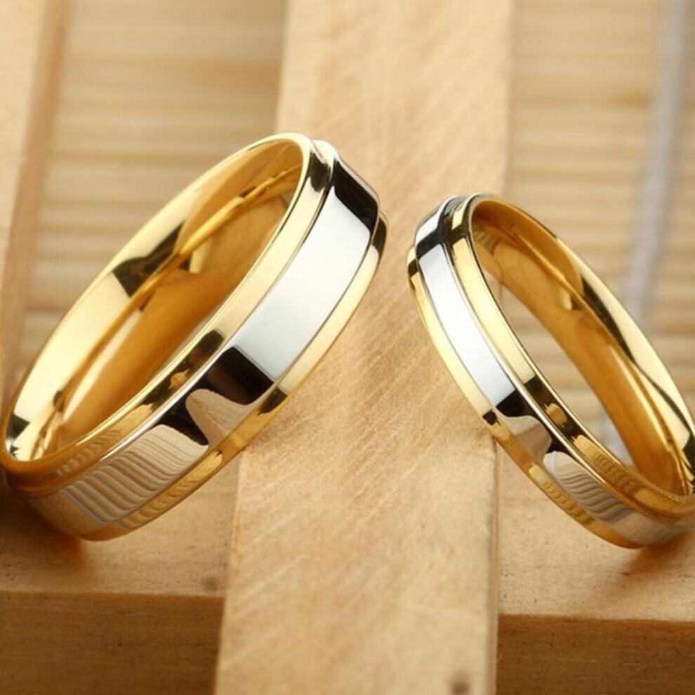 (Women&apos;s US 12) Cr Store Lover Steel Engagement Wedding Couples Women Titanium Ring Band Jewelry