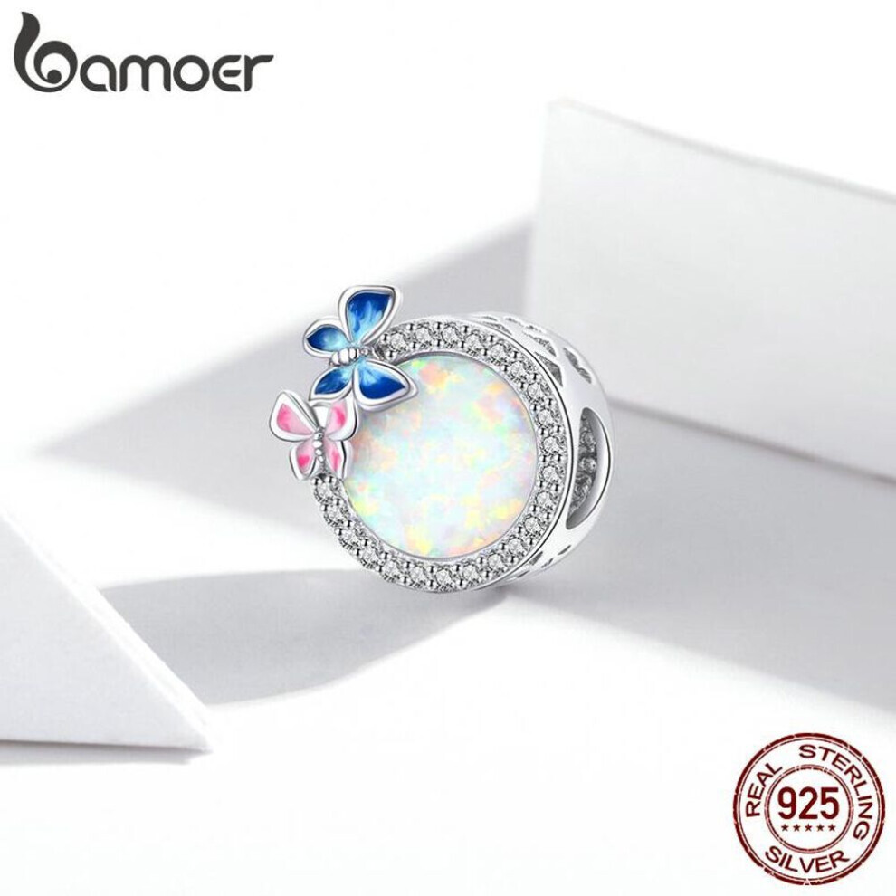 Maxpower (925 ) Bamoer 925 Sterling Colorful Opal Butterflies Charm Beads For Original 3Mm Bracelets & Necklaces Silver