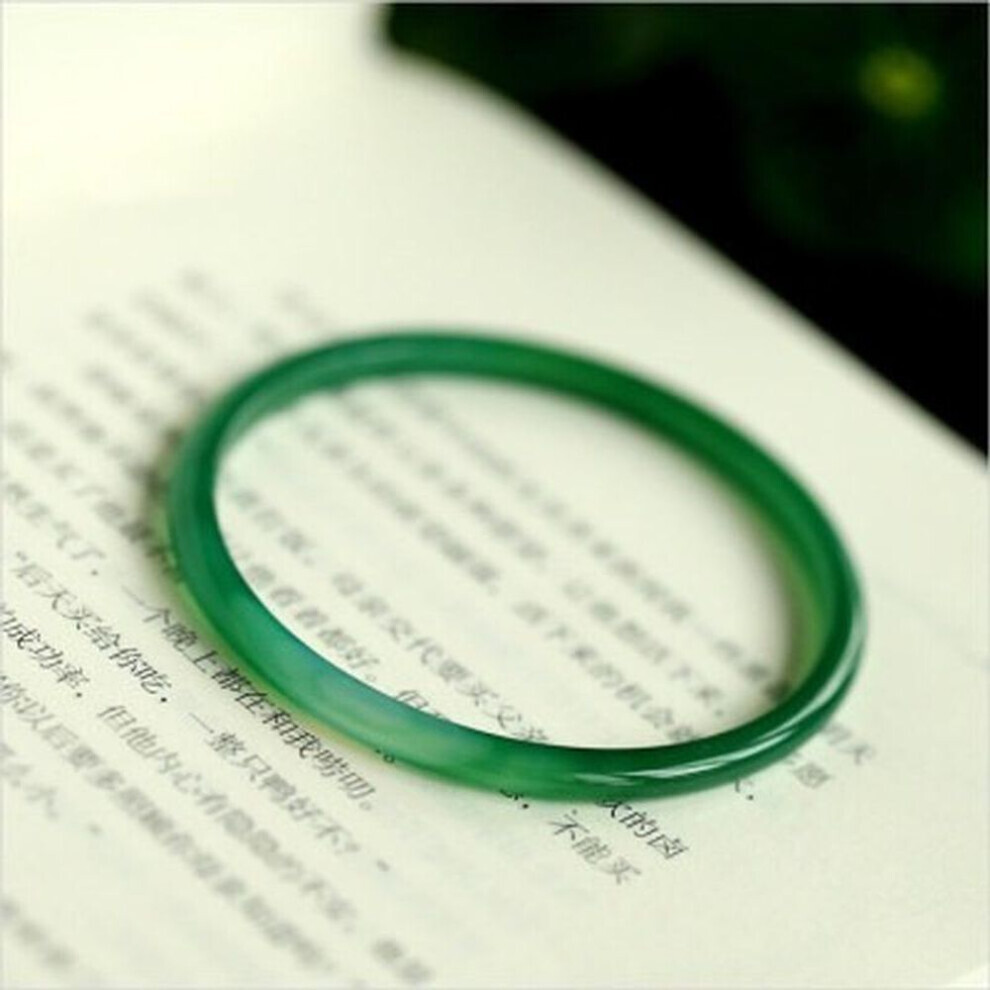Maxpower (As The Picture, 56-58Mm) Natural Agate Chalcedony Real Jades Bangles Women Men Elegant Thin Round Bar Jade Bangle Bracelets Women Charm Bracelets Gif Not,Specified