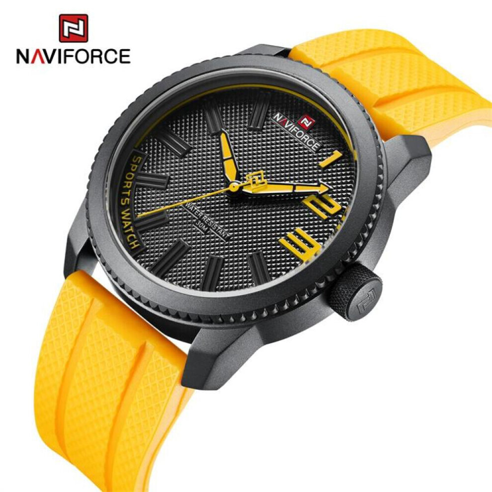 Maxpower (, 255Mm) Naviforce Watch For Men Original Waterproof Japan Movement Wristwatches Nf9202t Yellow