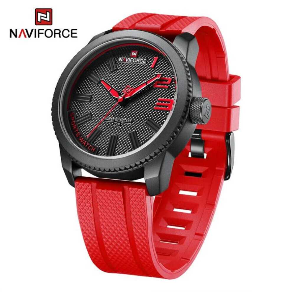 Maxpower (, 255Mm) Naviforce Watch For Men Original Waterproof Japan Movement Wristwatches Nf9202t Red