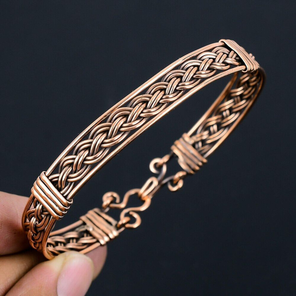 Maxpower (Copper, Adjustable) Pure Copper Wire Wrapped Handmade Adjustable Cuff Fancy Bangle Gift For Her Not,Specified