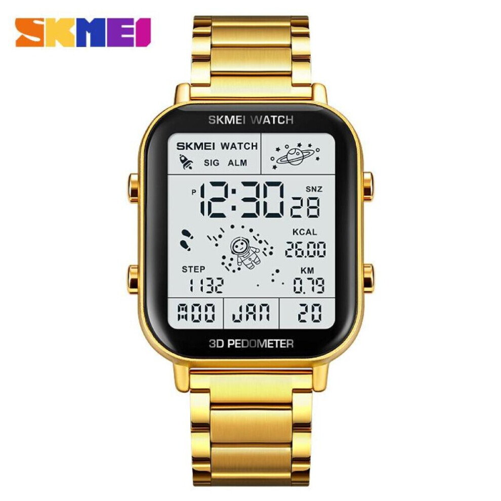 Maxpower (Gold) Skmei 1888 Fashion Sport Digital Watches Men Stopwatch Countdown Wristwatch Calendar Waterproof Electronic Clock Gold