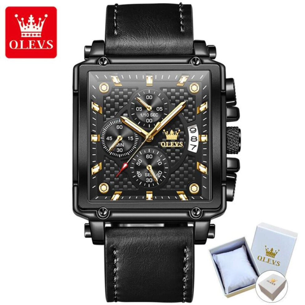 Maxpower (Black) Olevs Square Multifunction Sports Quartz Watch Black