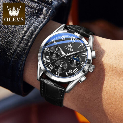 (Coffee) Olevs Waterproof Luminous Quartz Watch 2