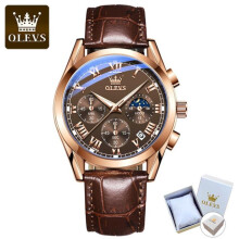 (Coffee) Olevs Waterproof Luminous Quartz Watch