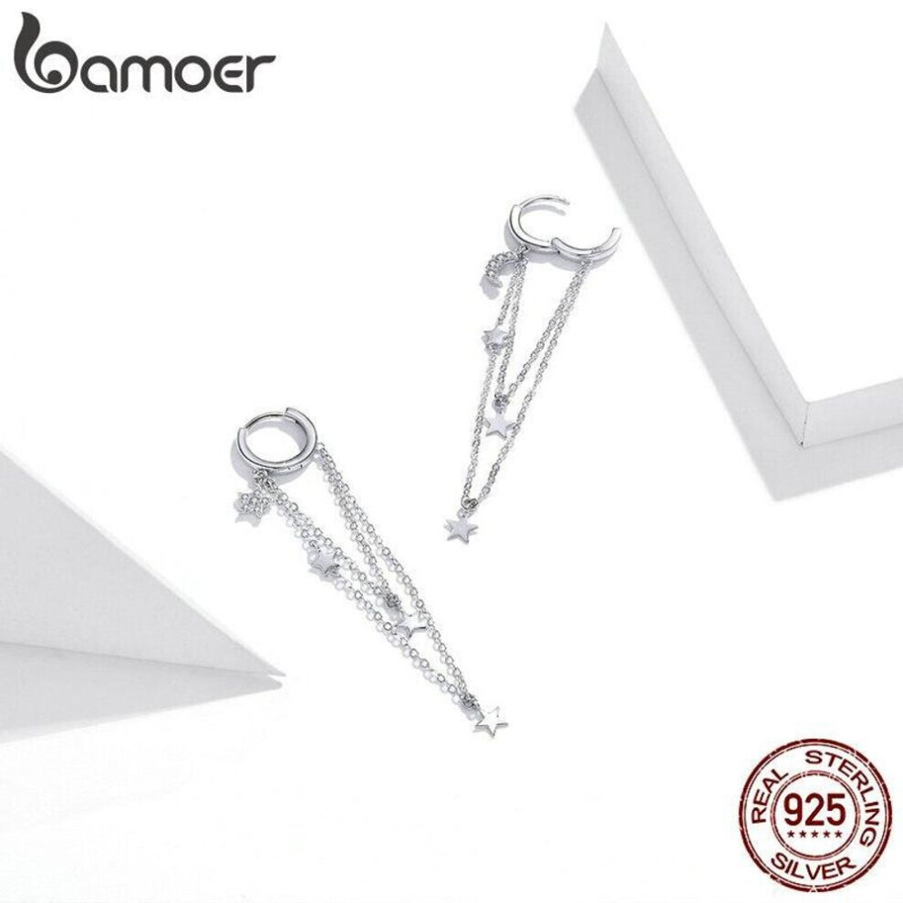 (925 silver) Bamoer 925 Sterling Silver Hypoallergenic Stud Earrings For Women, Stars & Moon Design Fashion Jewelry-image-OPC-PG8K9JB-NEW