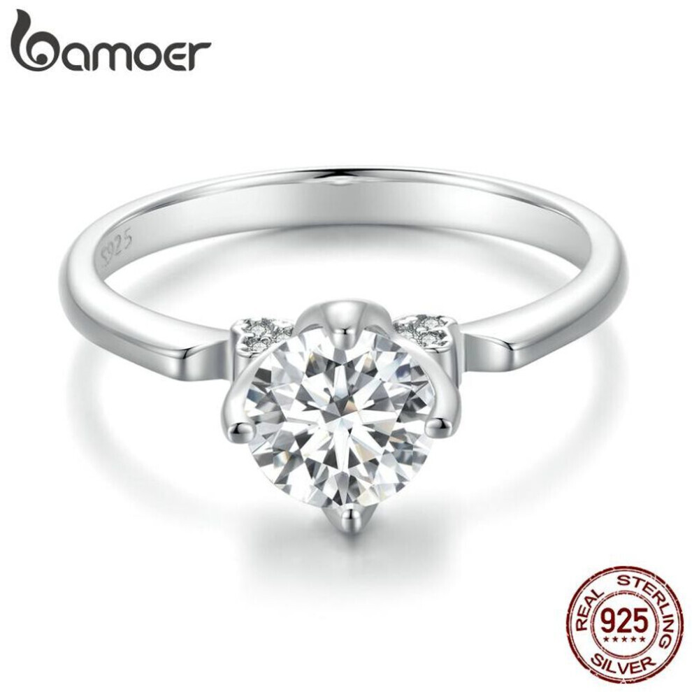 (6) Bamoer 1ct Moissanite Wedding Ring Luxury D Color Vvs1 Ex 925 Sterling Silver Ring For Women Engagement Fine Jewelry