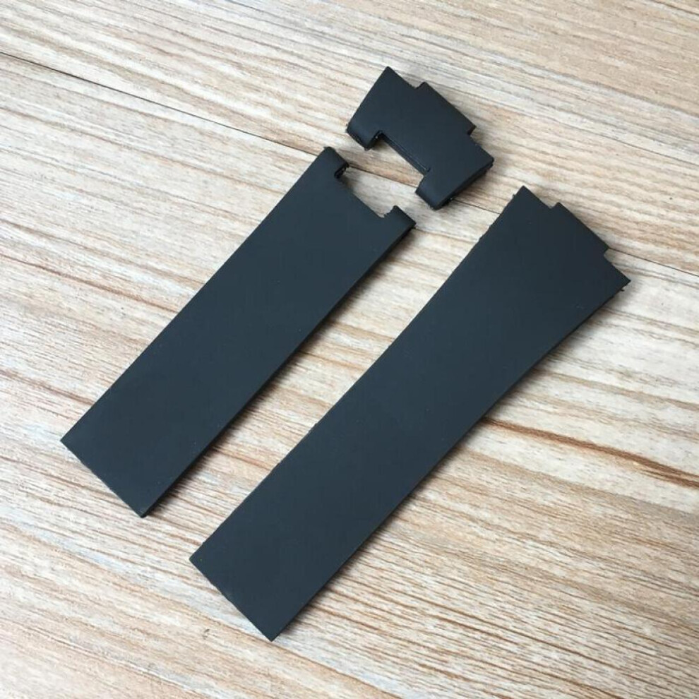 (black, 25mm) 25*12mm Black Brown Blue Waterproof Silicone Rubber Watch Band Wrist Watchband Belt For Ulysse Nardin Strap Bracelet