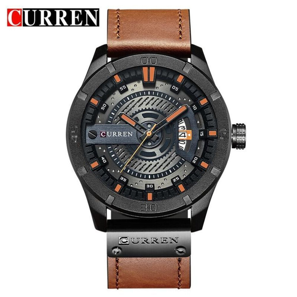 Maxpower (Orange) Curren Luxury Men Military Sports Watches Men's Quartz Date Clock Man Wrist Watch 8301 Orange