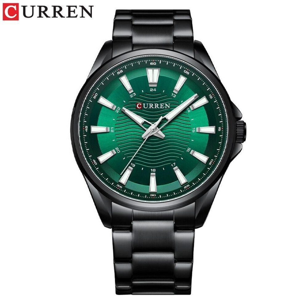 Maxpower (Green) Curren Classic Simple Stainless Steel Quartz Wristwatches Fashion Brand Men's Watches With Luminous Hands 8424 Green