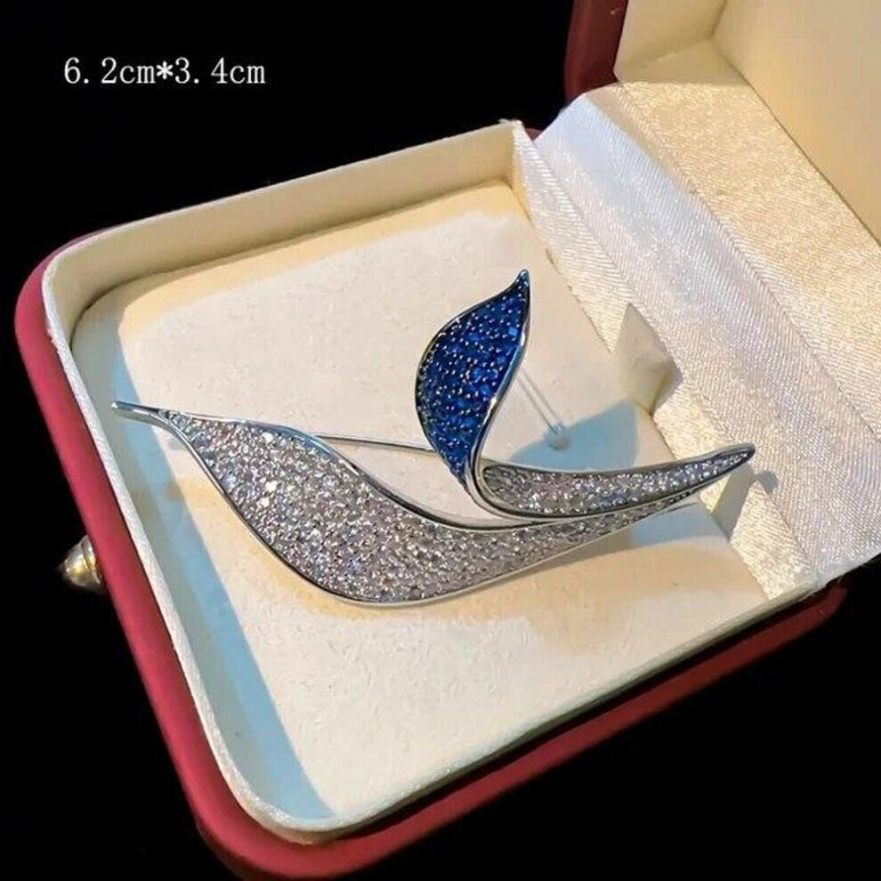 Maxpower (As The Picture) Luxurious Copper Zircon Colored Peacock Brooch Stylish Elegant Butterfly Pin Coat Sweater Dress Feather Accessories Women Gift