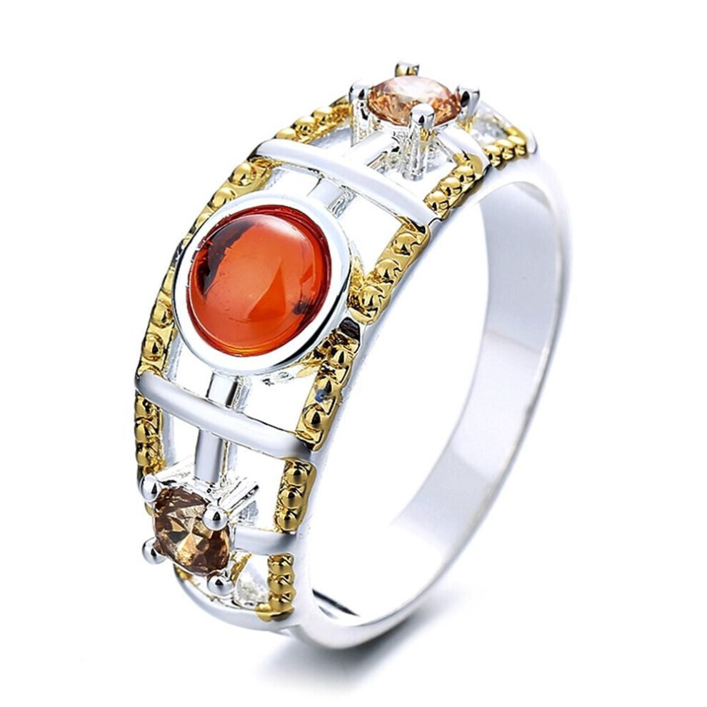 (orange, US 7(diameter:17.3mm)) ) Ylkbty Ring For Women