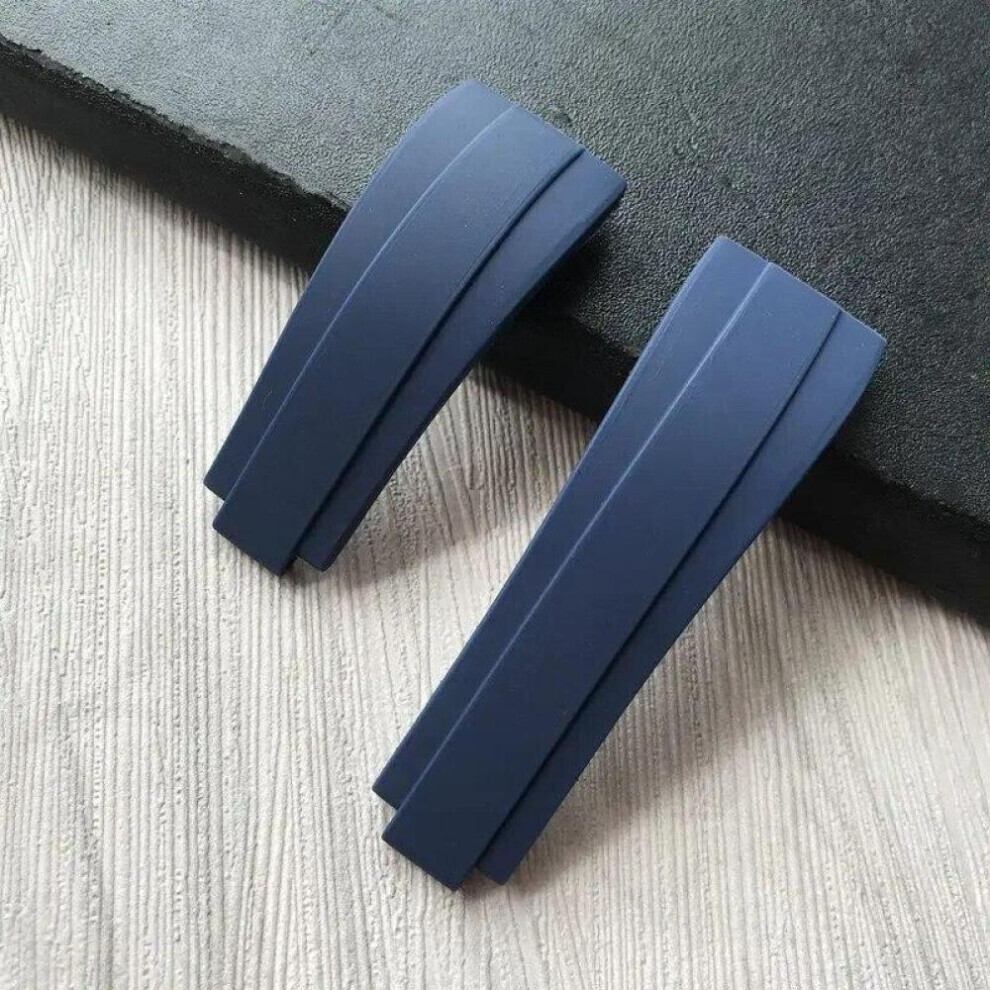 Maxpower ( 20Mm With Clasp4&No Logo) 20Mm Nature Rubber Silicone Watch Band Buckle Watchband For Role Strap Daytona Submariner Deepsea Gmt Seamarster Oys Blue