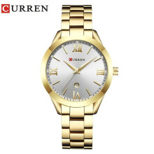 (beige) Curren Gold Watch Women Watches Ladies 9007 Steel Women's Bracelet Watches Female Clock Relogio Feminino Montre Femme 9007