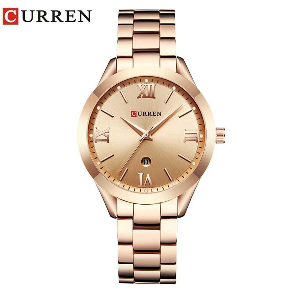 Maxpower (Rose Gold) Curren Gold Watch Women Watches Ladies 9007 Steel Women's Bracelet Watches Female Clock Relogio Feminino Montre Femme 9007