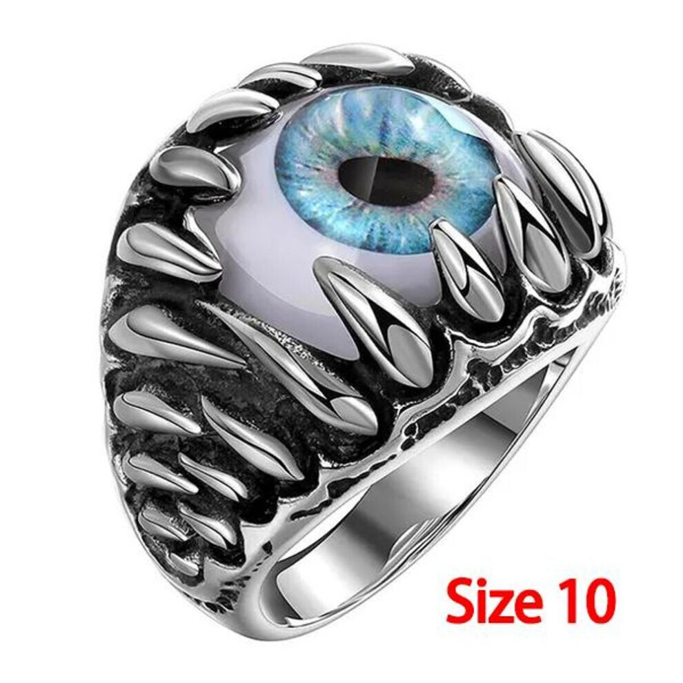 Maxpower (10) Men's Jewelry Steampunk Stainless Steel Gothic Biker Claws Cool Skull Biker Vivid Eye Ring Vintage Punk Devil Eye Eyeball Rings Not,Specified
