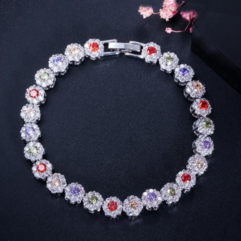 Maxpower (Multicolor) Wwj 3 Color Options Cubic Zirconia Tennis Bracelet Bangle Not,Specified