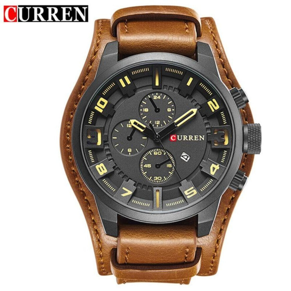 Maxpower (Brown) Curren Men's Watches Brand Luxury Fashion&Casual Business Quartz Watch Date Waterproof Wristwatch Hodinky 8225 Brown