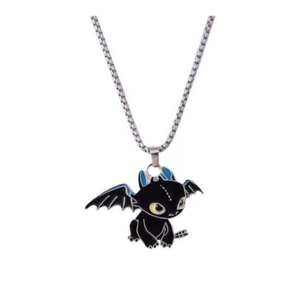 (black) Cartoon Black White Dragon Necklace Hip Hop Style Couple Lovely Necklace Fashion Jewelry Accessories