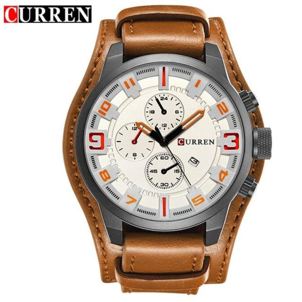 Maxpower (White) Curren Men's Watches Brand Luxury Fashion&Casual Business Quartz Watch Date Waterproof Wristwatch Hodinky 8225 White