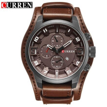 (coffee) Curren Men's Watches Brand Luxury Fashion&casual Business Quartz Watch Date Waterproof Wristwatch Hodinky 8225