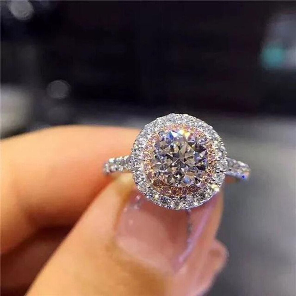 (white, 7) 100 %18k Gold Ring For Women Natural Aaa Moissanite Jewelry Gemstone Anillos De Bizuteria Tension Setting With Diamond Rings Box