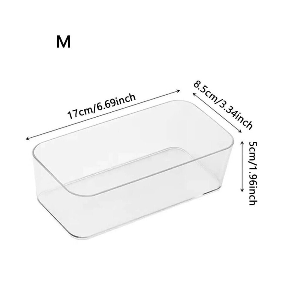 (M) 1pcs Transparent Desk Storage Organizer Drawer Table Jewelry Container Makeup Organizer Box