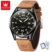 (brown) Olevs Men's Watch Multifunctional Quartz Watch, Waterproof And Simple, High -end Watch, High -end Watch