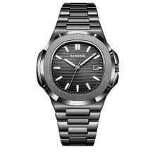 (black) 2024 New Luxury Men Quartz Watches 30m Waterproof Automatic Date Watch Stainless Steel Sport Watch For Men Clock