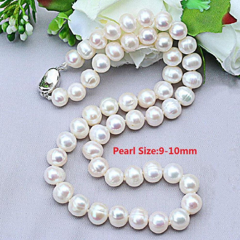 Maxpower (, 45Cm) Charming Freshwater Pearl Necklace Chain Beaded Jewelry Women Accessories High Quality Elegant Solid Colorgift White