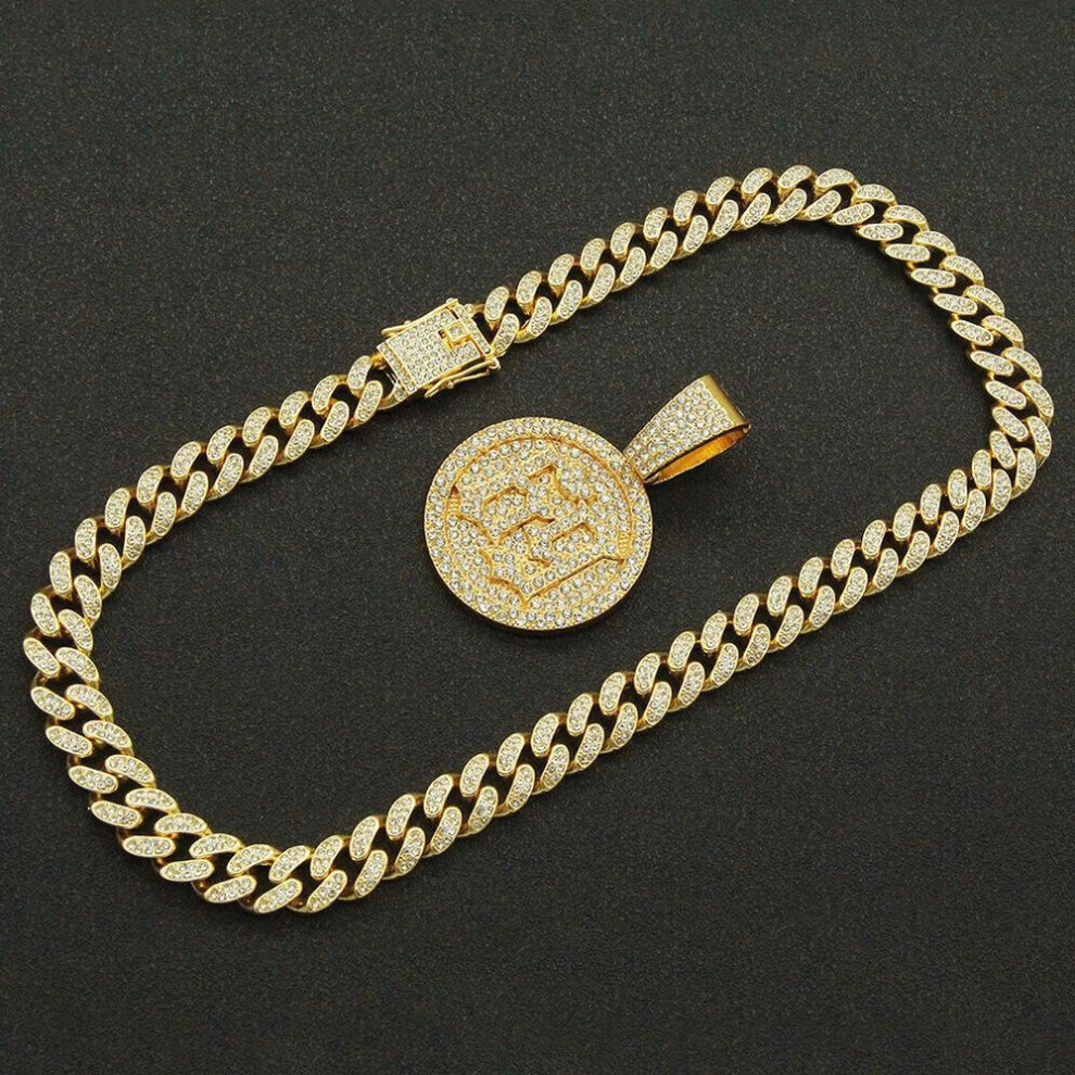 (gold, 50cm) Rui Rui Yu Diamond No. 69 Brand Pendant Men&apos;s Necklace Miami Gold Chain Charm Men&apos;s Jewelry Necklace