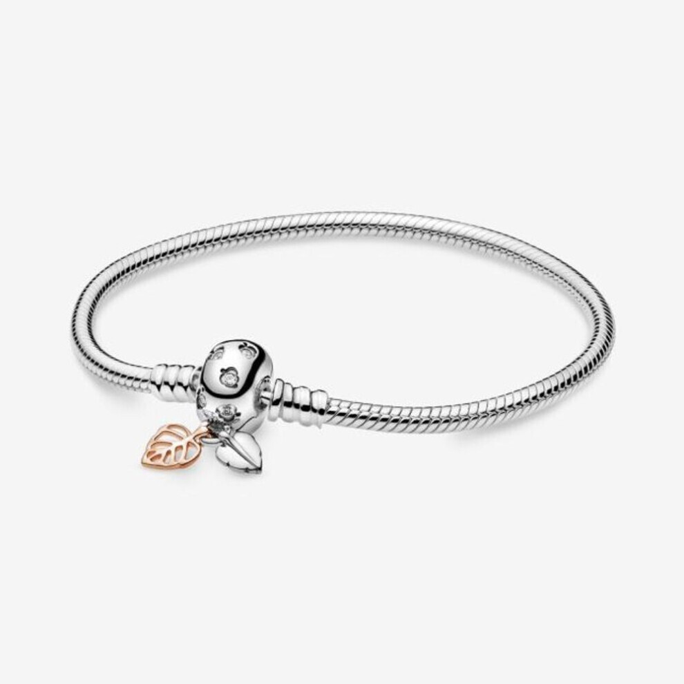Maxpower (As The Picture, 21Cm) Original 925 Sterling Bracelet Snake Chain Charm Bead Bracelets Bangles Women Diy Luxury Fine Jewelry Silver