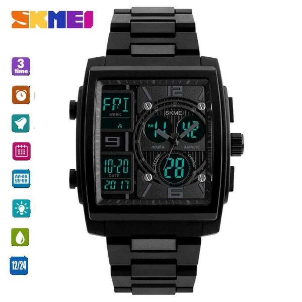 (Black) Skmei Sport Men Digital Display Multifunction Watch