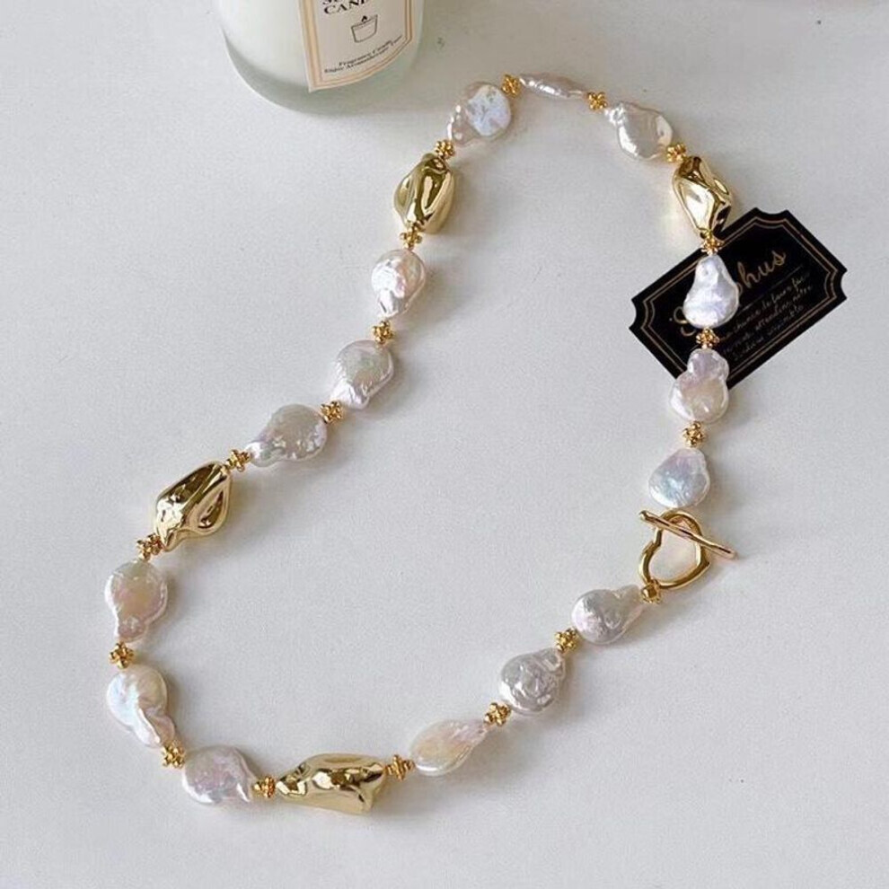Maxpower (As The Picture, Necklace) Baroque Freshwater Pearl Necklace: Elegant Retro Clavicle Chain For Women White,Not,Specified