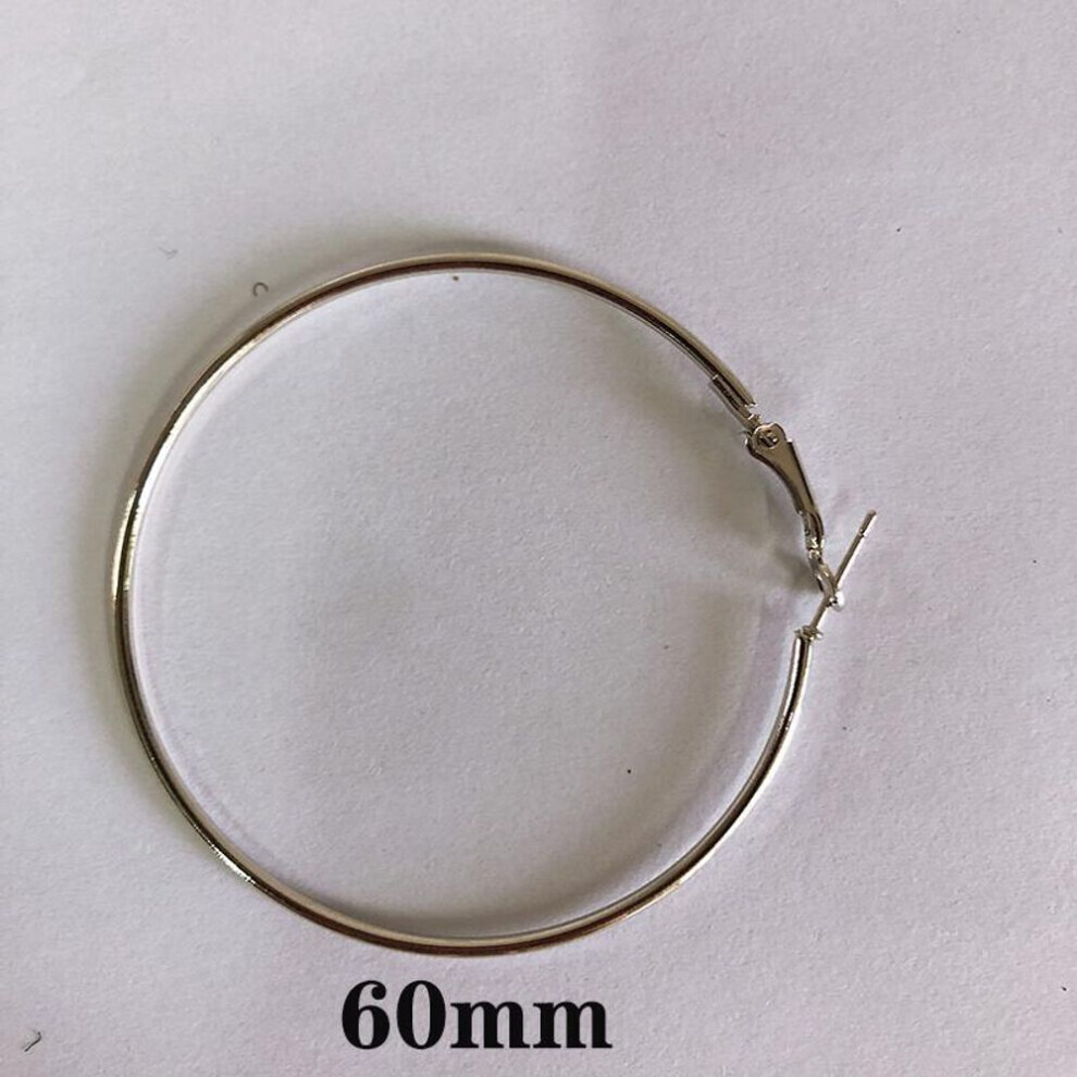Maxpower (Silver, 60Mm) Fashion Earrings Big Circle Earrings Exaggerated Hop Circle Earring Jewelry Female Big Earrings