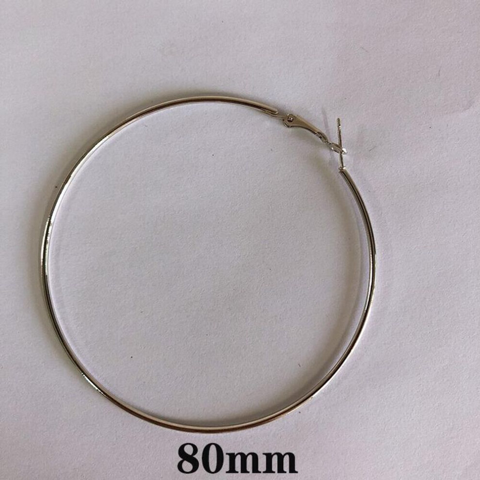 Maxpower (Silver, 80Mm) Fashion Earrings Big Circle Earrings Exaggerated Hop Circle Earring Jewelry Female Big Earrings