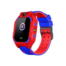 (red) Q19 Fashion Silicone Flashlight Children Smart Watch