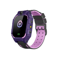 (purple) Q19 Fashion Silicone Flashlight Children Smart Watch